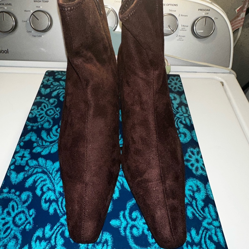 Brown suede ankle boots